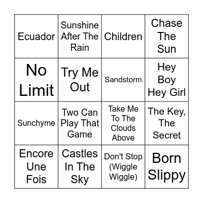 Round 2 Bingo Card