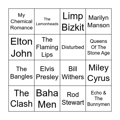 Artist Round Bingo Card
