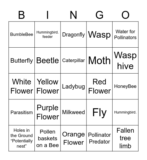 Bee Watchful and Bee Careful Scavenger Hunt Bingo Card
