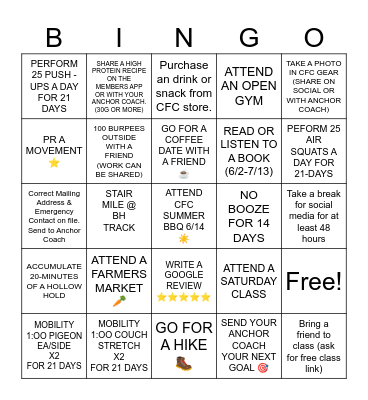 SUMMER BINGO Card