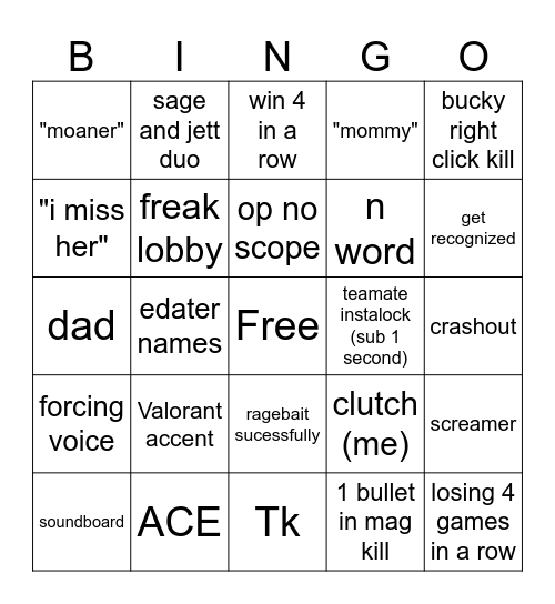 SWIFTPLAY BINGO Card