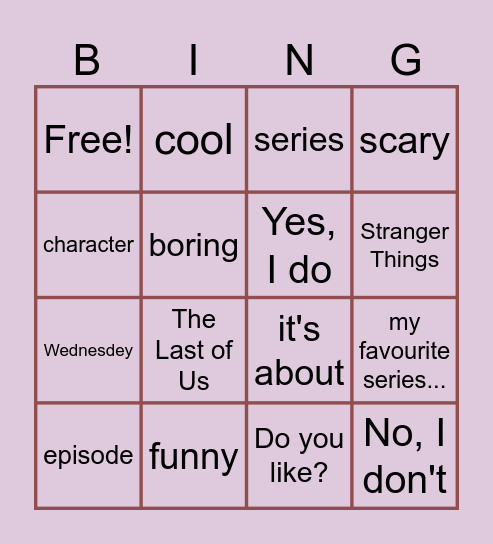 Series Bingo Card