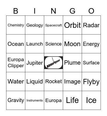 NASA Europa Clipper 2 Bingo Card