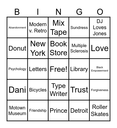 Love Radio Bingo Card