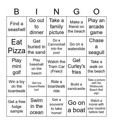 Wildwood Bingo! Bingo Card