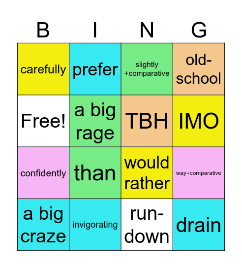 B1/B2 CLass 3-Review Bingo Card