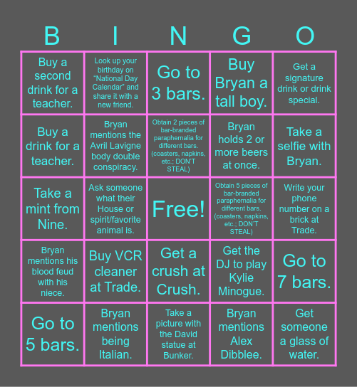 *Bryan-Go ~ BINGO* Bingo Card