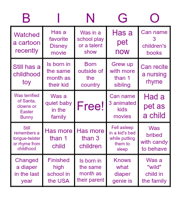 LLM Baby Shower Bingo Card