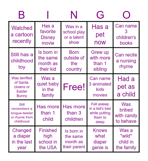 LLM Baby Shower Bingo Card