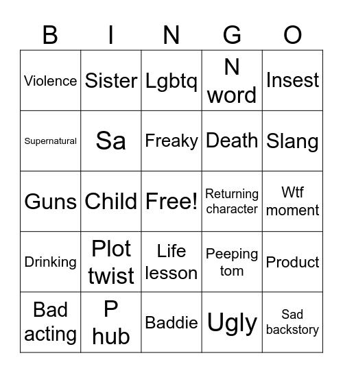 Tt Bingo Card