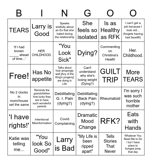 Barb-ingo Bingo Card