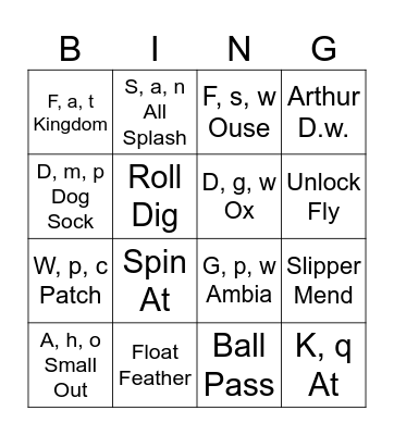 Alphabet lore trypo episodes Bingo Card