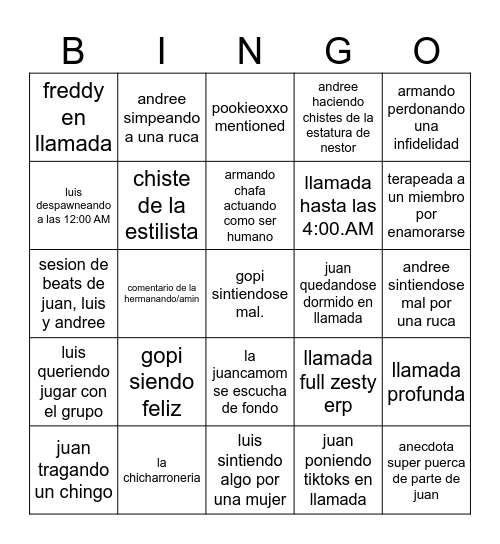 daily grupo bingo Card