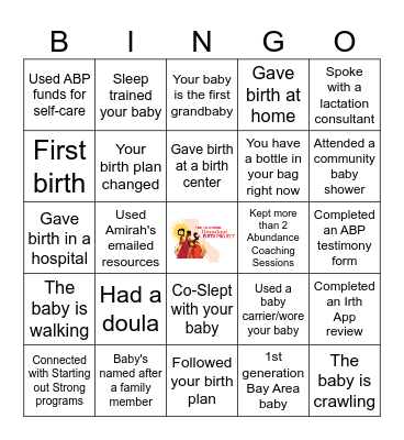 ABP Graduation Bingo Card