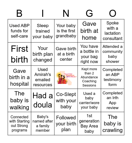 ABP Graduation Bingo Card