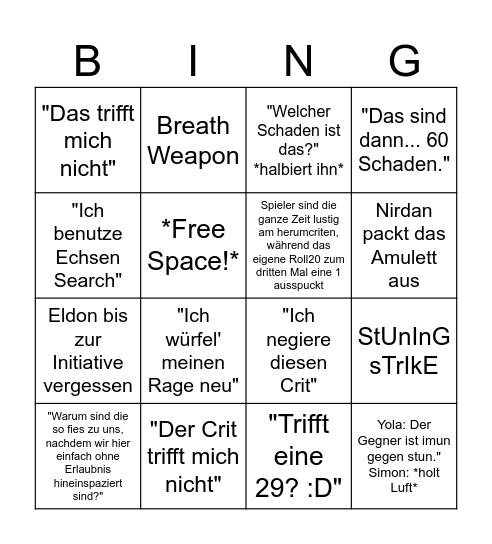 Yola ärgern in Vecna Bingo Card