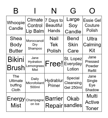 Remedy Facial Bar & Spa Bingo Card