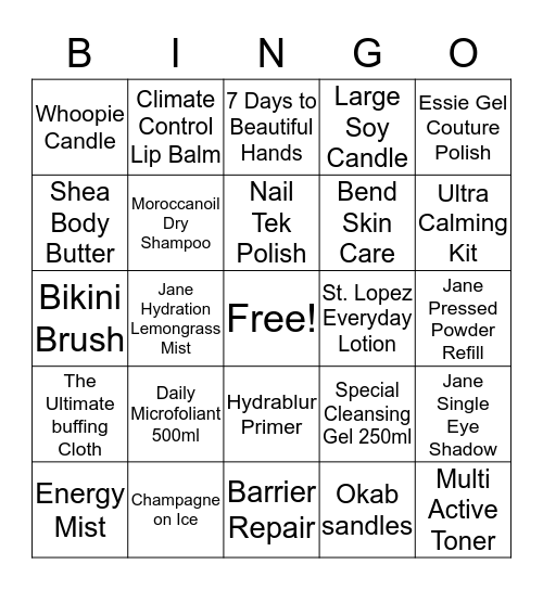 Remedy Facial Bar & Spa Bingo Card