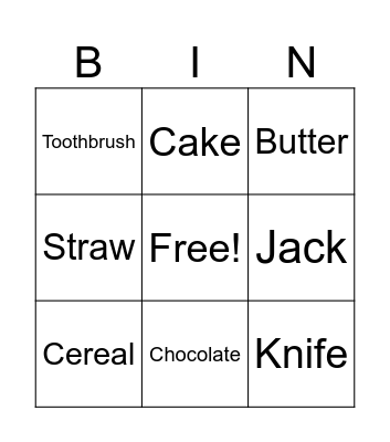 Shopping Bingo Card