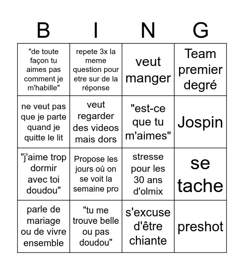 Louiseeeee Bingo Card