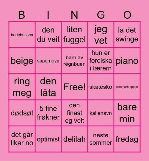 skulle vi tatt en runde til æ? Bingo Card