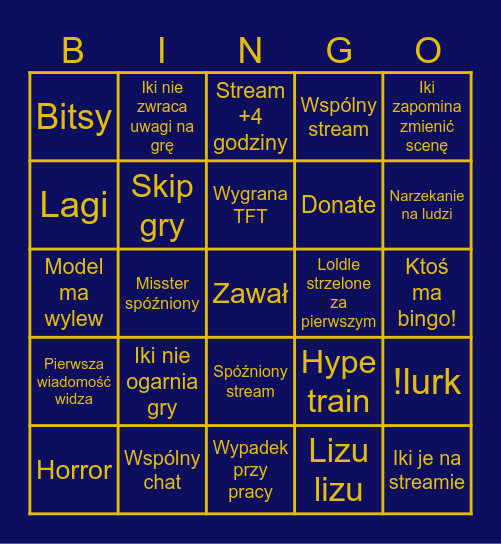 IkiDragon Twitch Bingo <3 Bingo Card