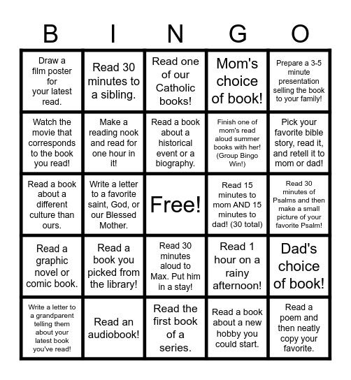 Black Bingo Summer 2025 Bingo Card