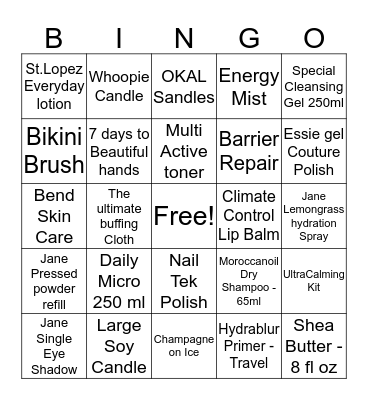 Remedy Facial Bar & Spa Bingo Card