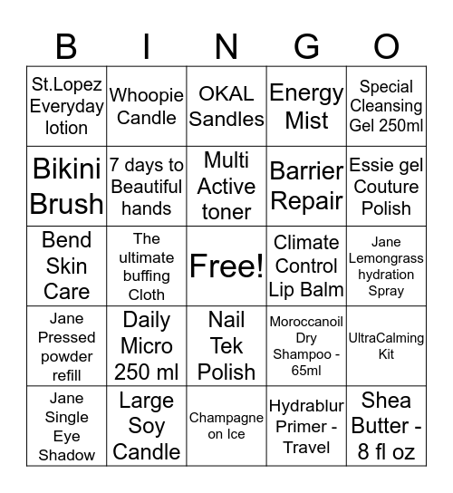 Remedy Facial Bar & Spa Bingo Card