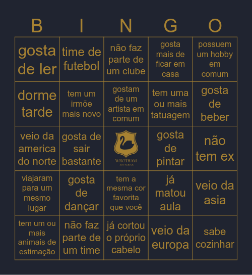 BINGO DA AFINIDADE! Bingo Card