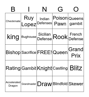 Chess Bingo Card