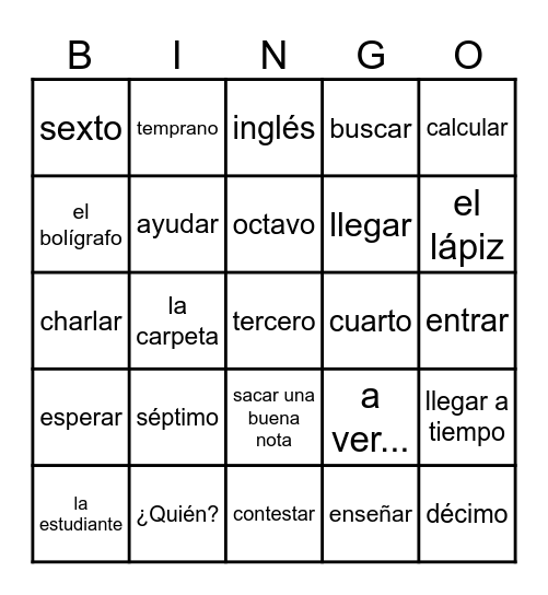 6th grade #laescuelagenial - todo Bingo Card