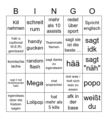 TypHonig Bingo Card