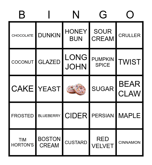 Donut Bingo Card