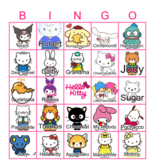 hello kitty Bingo Card