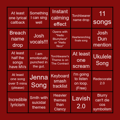 Breach Predictions! Bingo Card