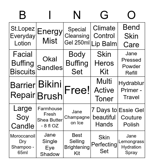 Remedy Facial Bar & Spa Bingo Card