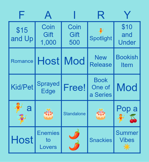 Feral Fairy Bingo Card