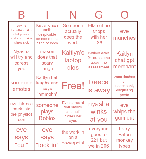 Biology Bingo Card