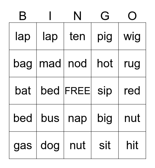 Sound It Out Bingo Card