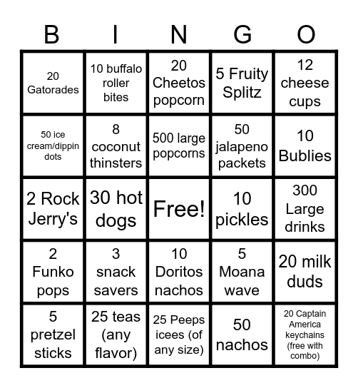 S.P.P Bingo Card