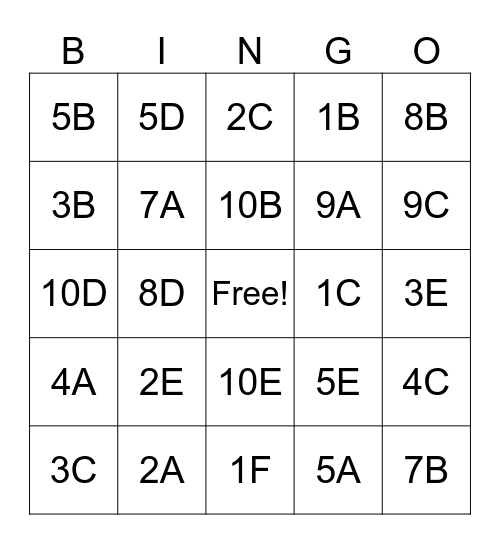 Bingo Card