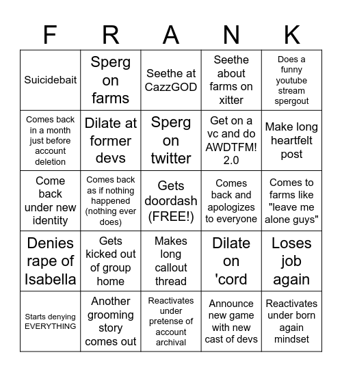 FallenBingo V2 Bingo Card