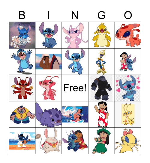 Disney's Stitch Bingo Card