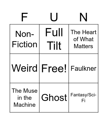 TBR Bingo Card