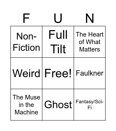 TBR Bingo Card