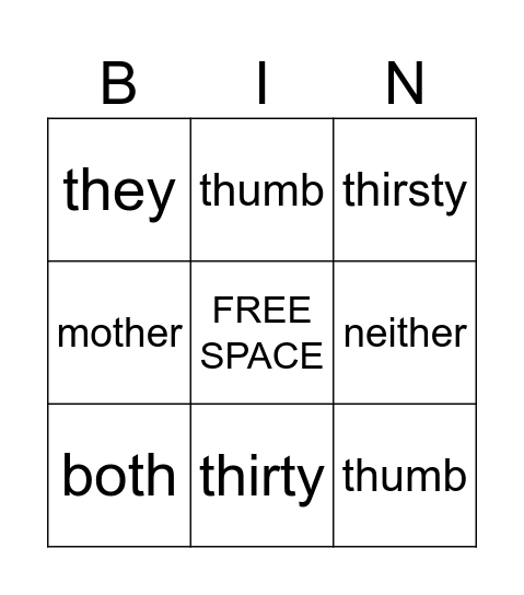 Activities BINGO Card