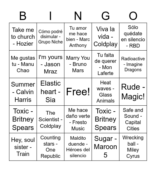 CALIMA Bingo Card