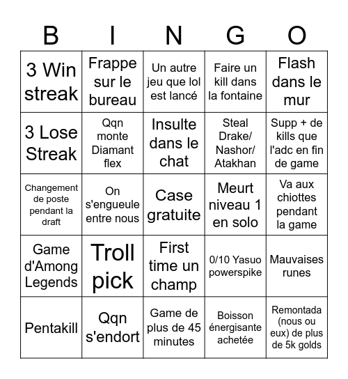 T1 BASE CAMP LAN Bingo Card