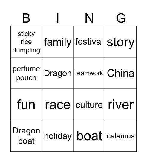 Dragon Boat Festival BINGO! Bingo Card